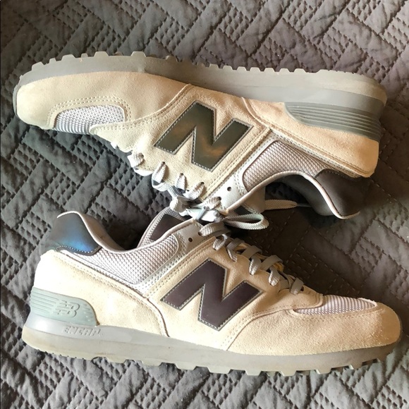 new balance 574 tan blue
